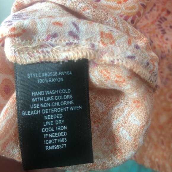 Sanctuary Sunshine Girl Floral Print Lace Up Tunic Top Sz Small Peasant Bohemian - Picture 9 of 10